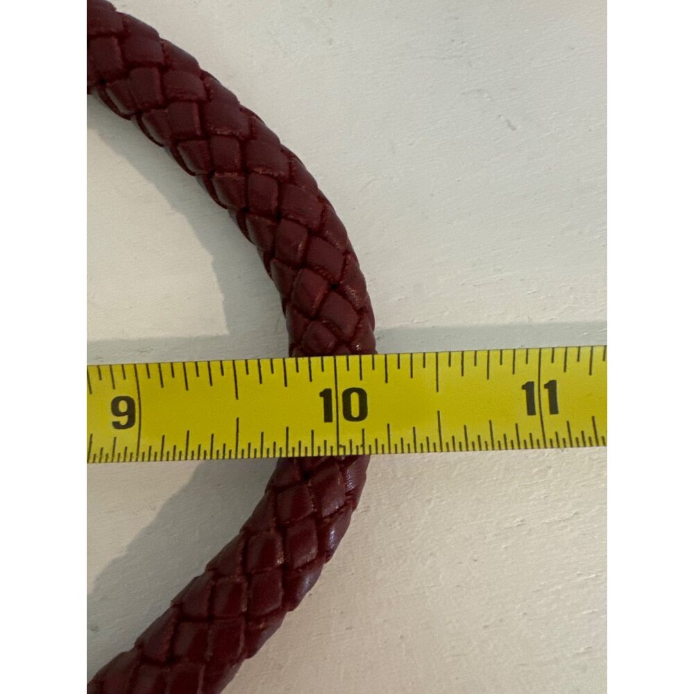 Brighton Purse Charlotte Red Shoulder Bag Braid Strap Pebble Leather Heart Charm - Picture 8 of 11